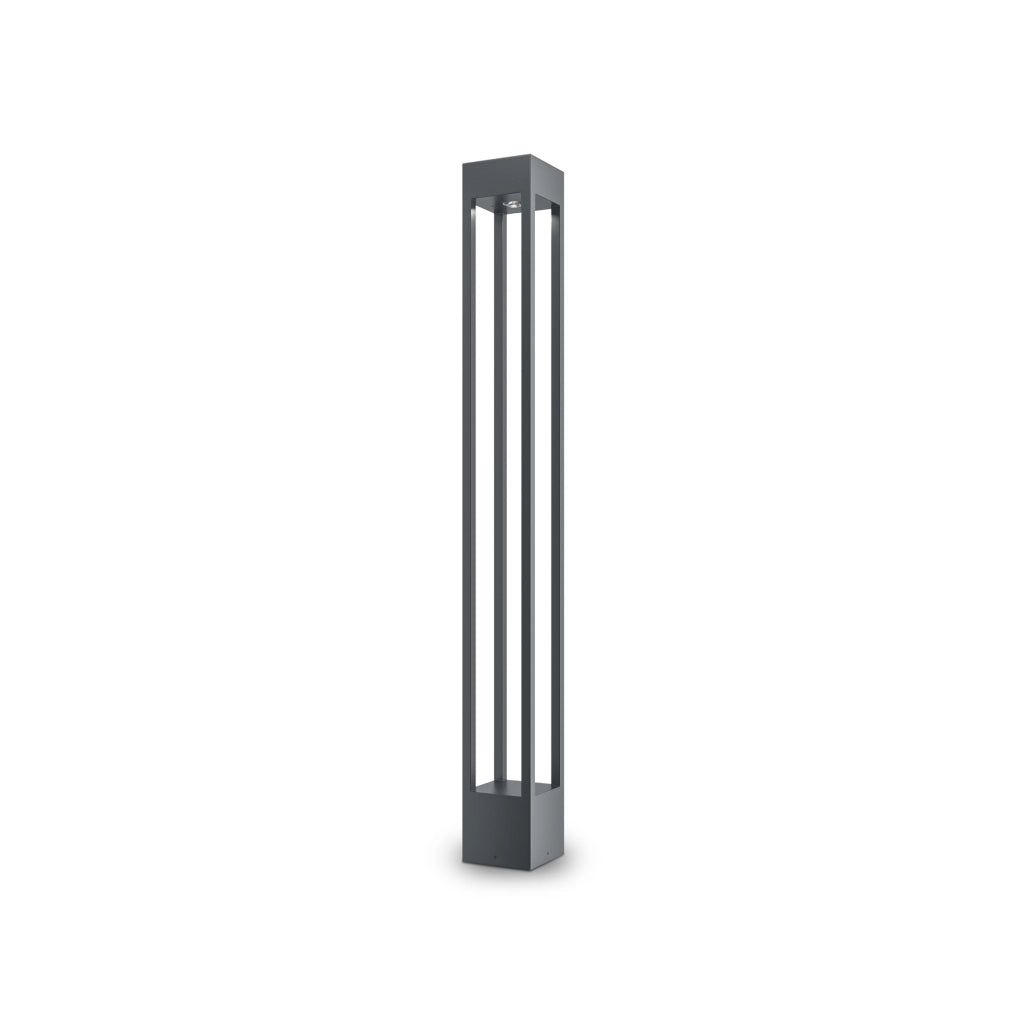 Lampada Da Terra Moderna Da Esterno Metallo Grafite Luce Led 10W Ip65