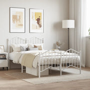 Giroletto con Testiera e Pediera-Struttura Letto Metallo Bianco 120x190 cm 358096