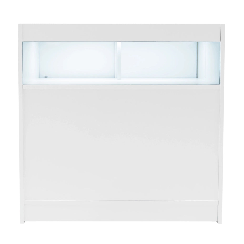 Set Bancone Bianco Theseus LED B900 LM60 con Serratura e Vetrina Espositiva