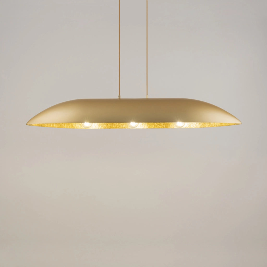 Lampada sospensione Gondola oro ovale allungata 3xE27 Sigma