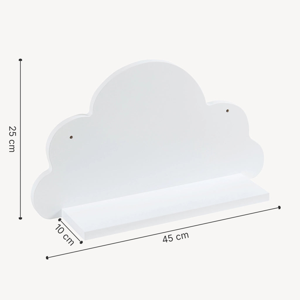 Mensola Skanderborg per Cameretta Sostegno Consolle Decorativo a Forma di Nuvola - Bianco [en.casa]