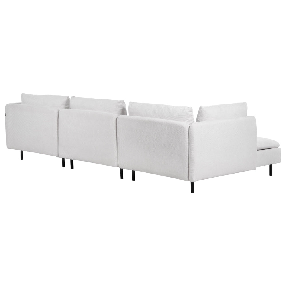 Divano modulare ad angolo destro Divano componibile a 3 posti in velluto a coste grigio chiaro Soggiorno di design moderno