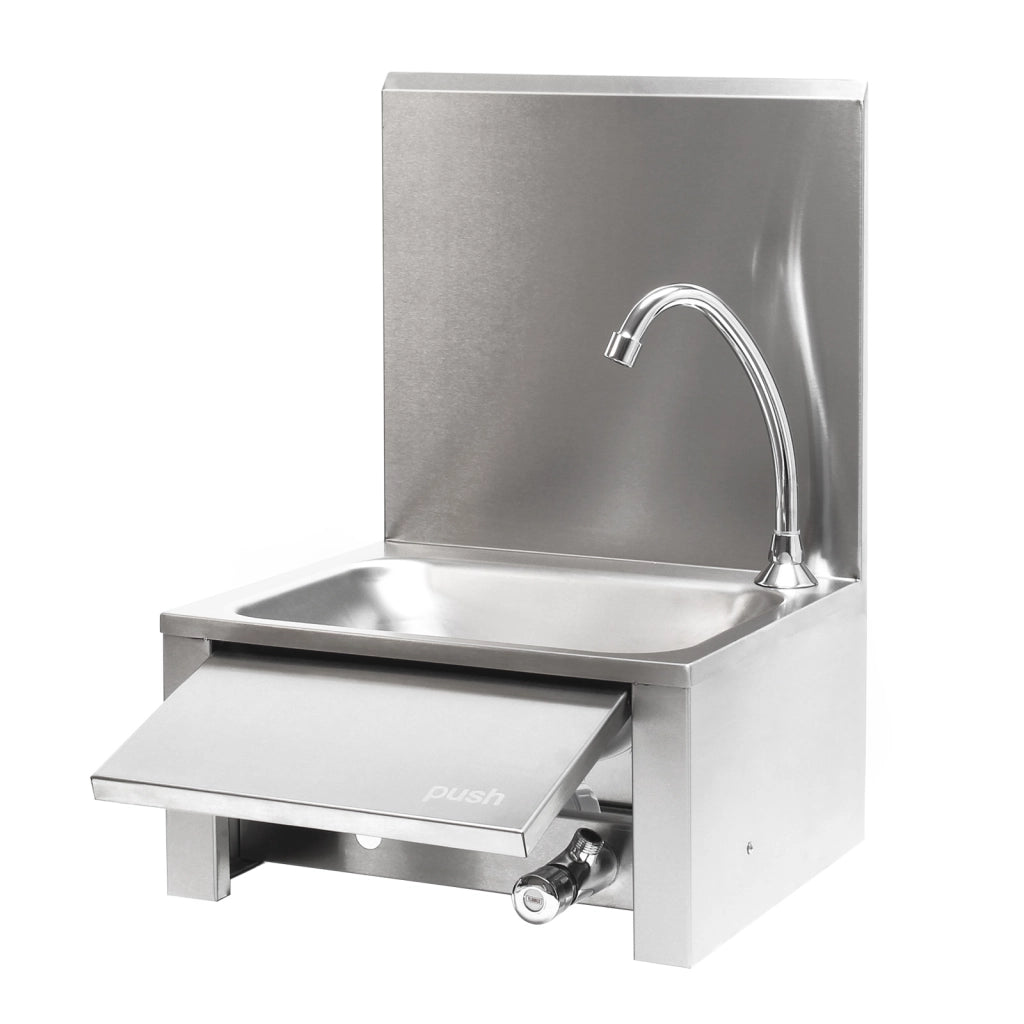 Lavello professionale acciaio inox paraspruzzi Lavamani con comando a ginocchio