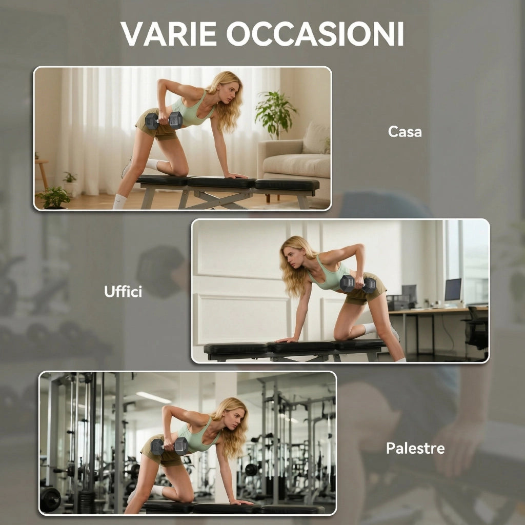 Set di Manubri Palestra da 2x12,5 kg Esagonale Pesi per Palestra con Impugnatura Zigrinata Antiscivolo Nero