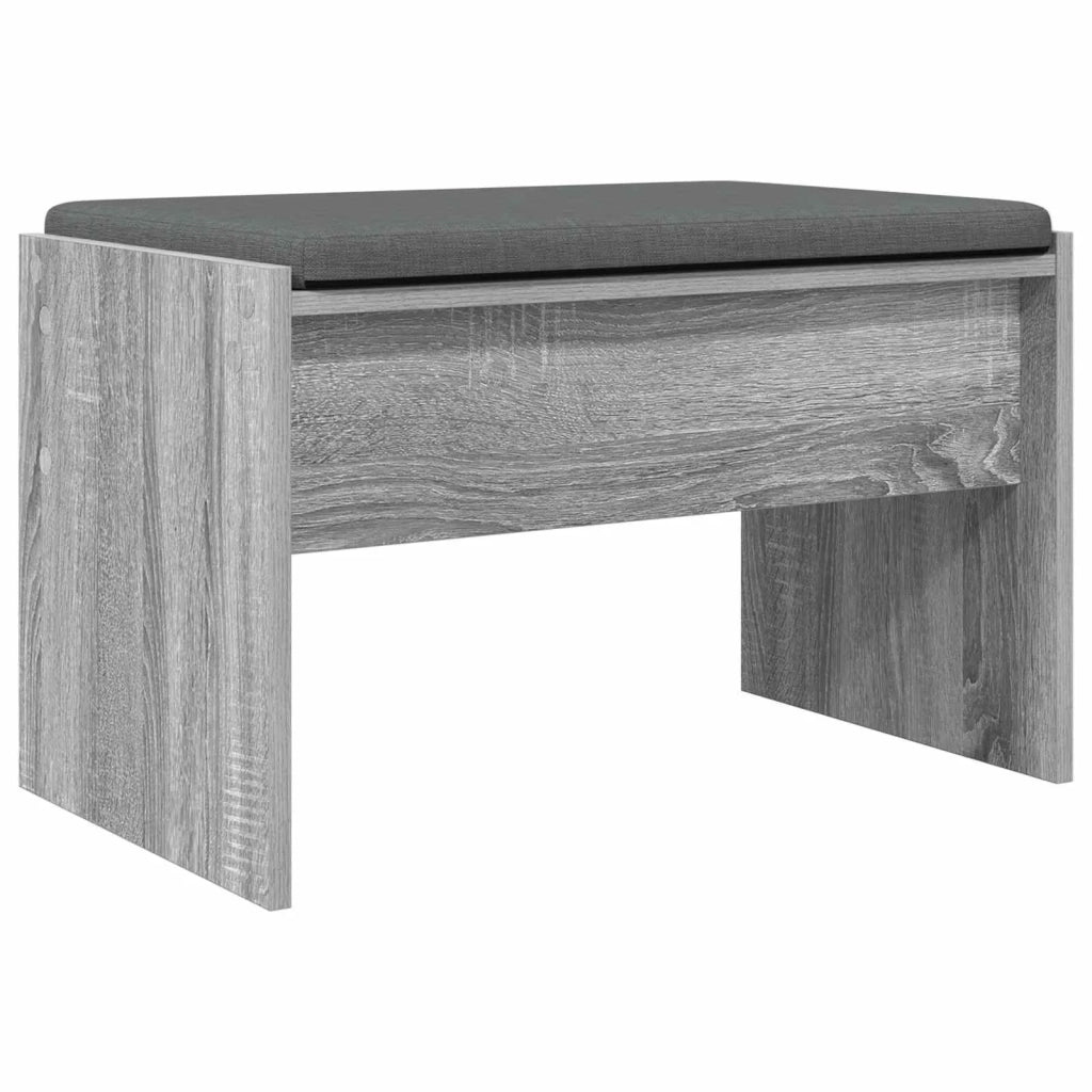 Panca per ingresso con cuscino-Sgabello-Panca da Corridoio Grigio Sonoma 63 x 38 x 40 cm