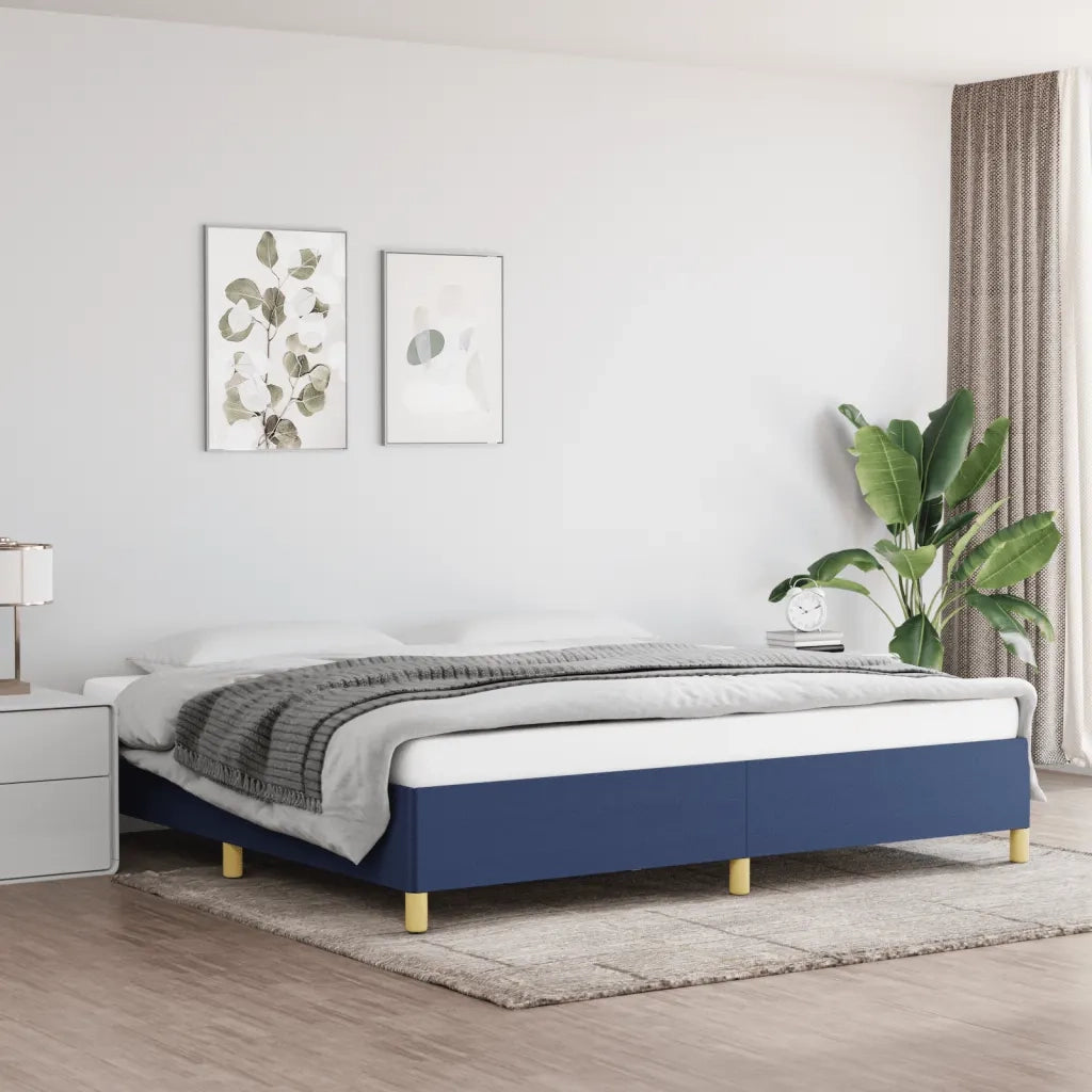 Giroletto senza Materasso-Struttura Letto Blu 200x200 cm in Tessuto 420384