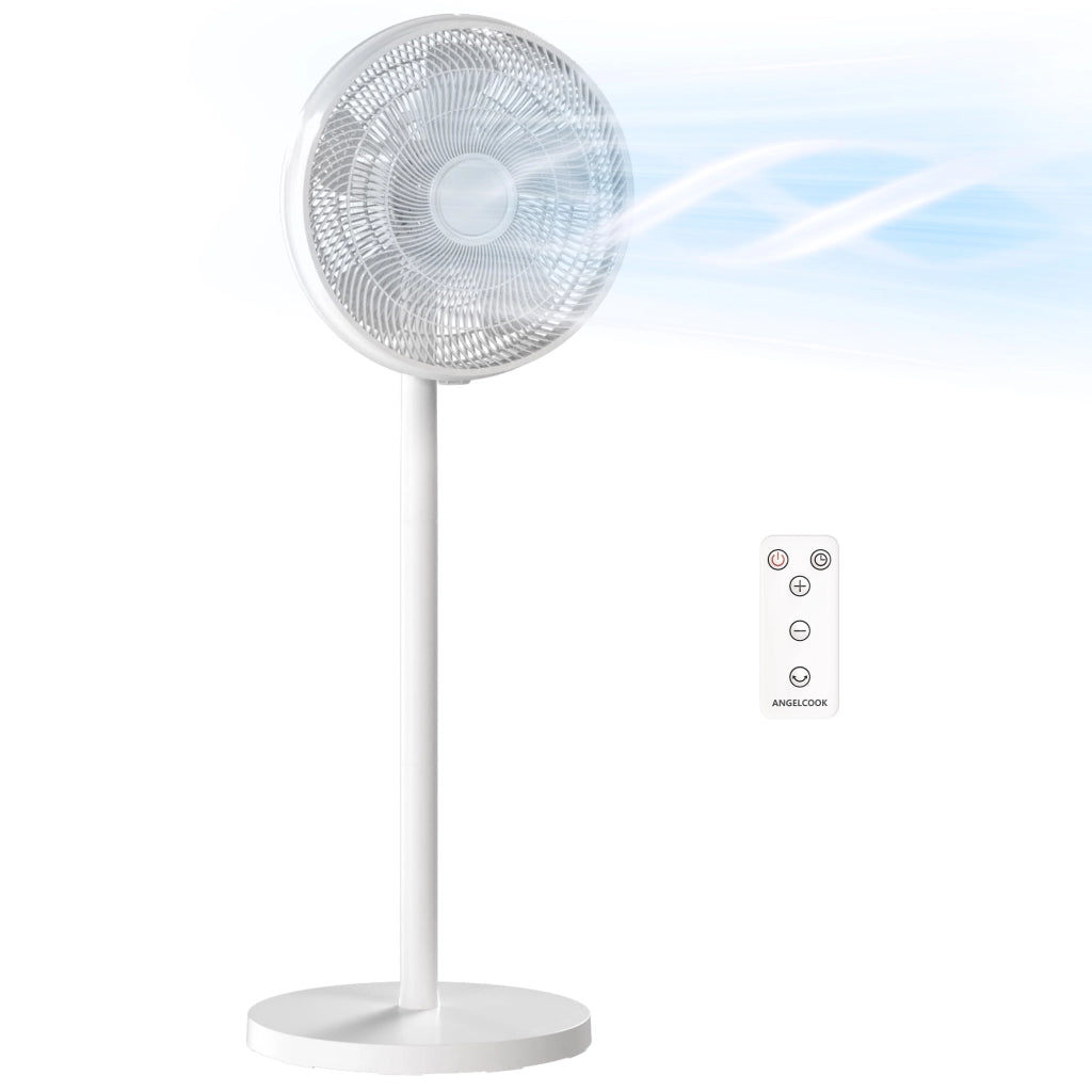 Ventilatore a Piantana con Telecomando. Regolabile in Altezza. 4 Velocit¨¤. Oscillazione 80¡ã. Bianco