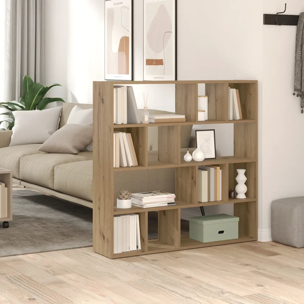 Libreria Divisorio-Scaffale per Libri-Mobile di Stoccaggio Rovere Artigianale 105x24x102 cm