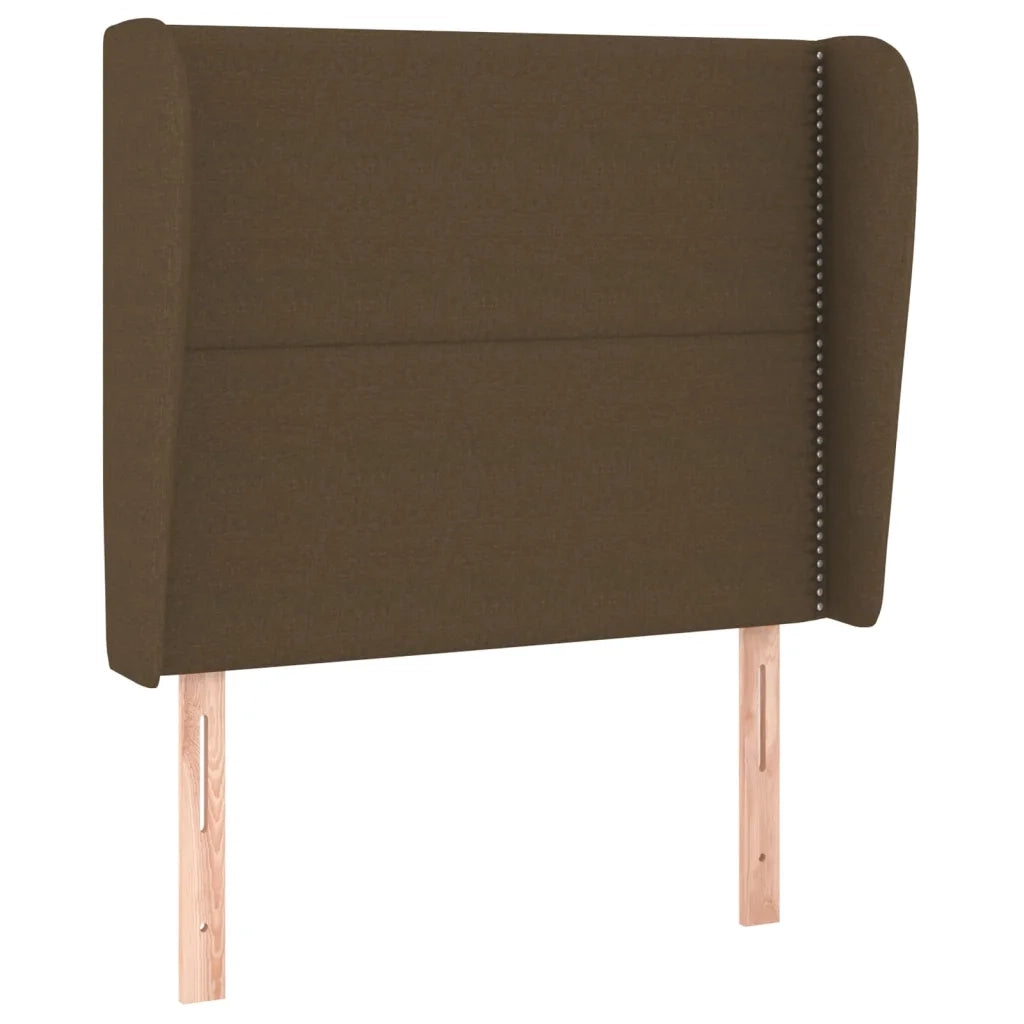 Testiera | Testata ad Orecchio Marrone Scuro 93x23x118/128 cm in Tessuto