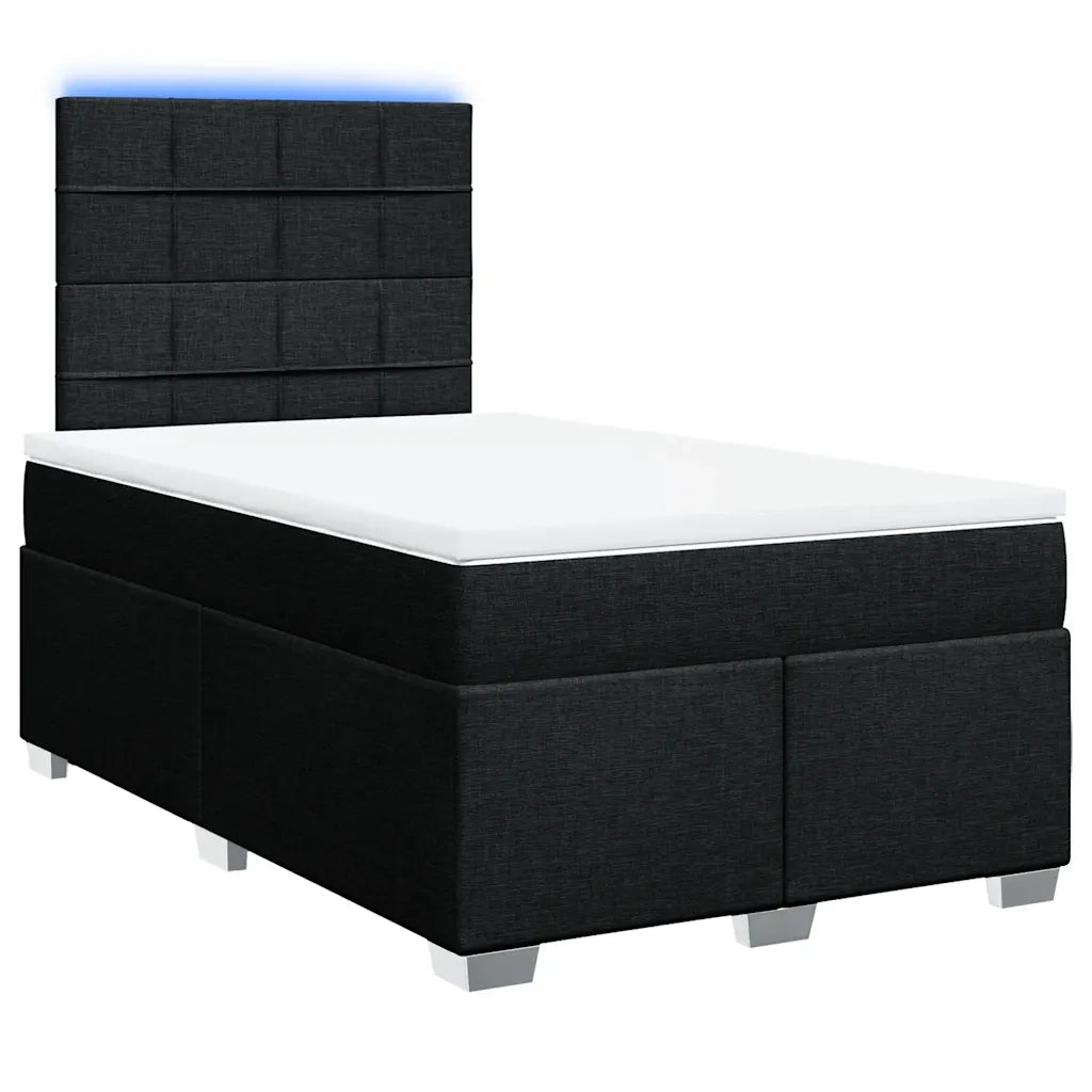 Giroletto a Molle con Materasso Nero 120x200 cm in Tessuto