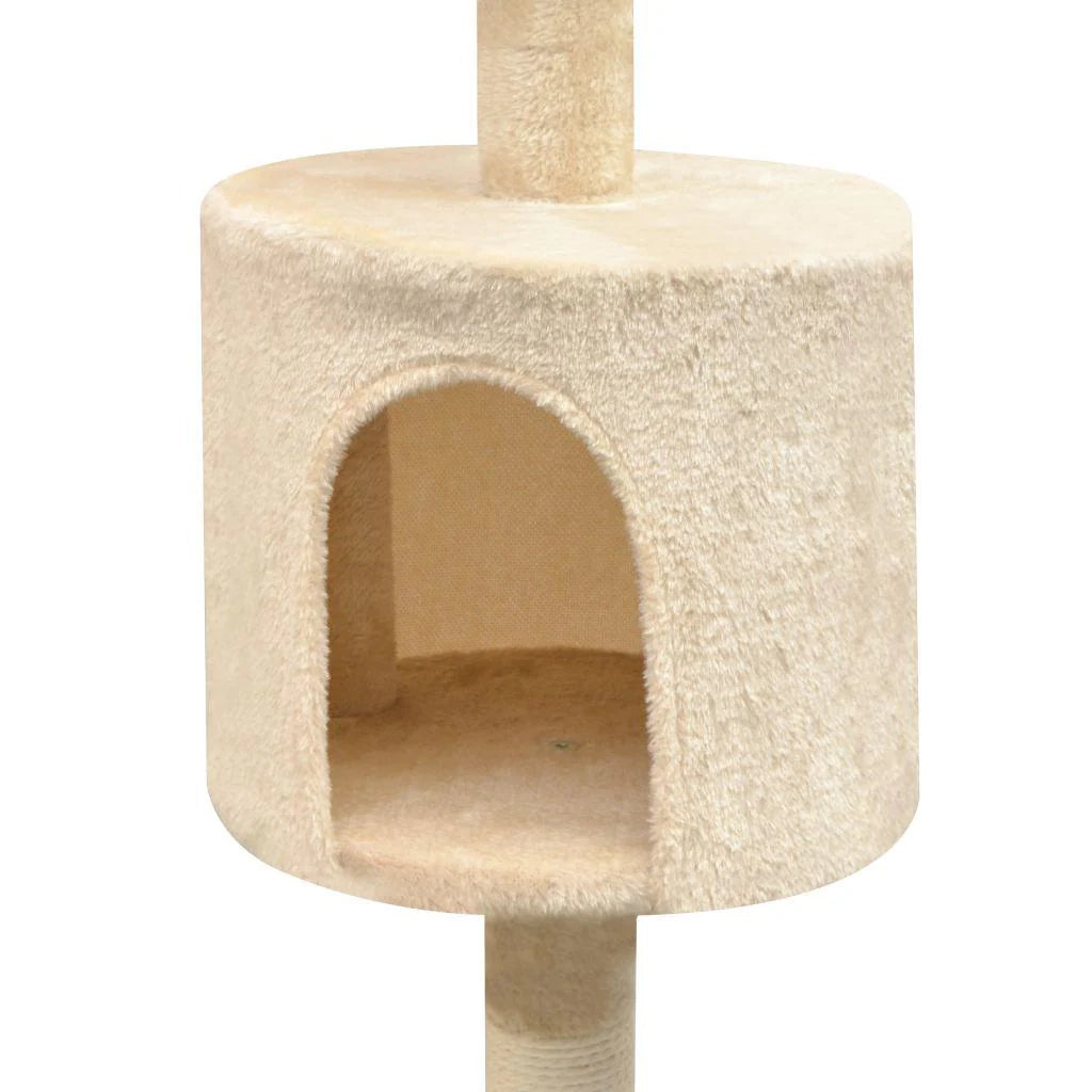 Tiragraffi albero per gatti cuccia per gatti giocattolo peluche sisal 125 cm beige 3702210