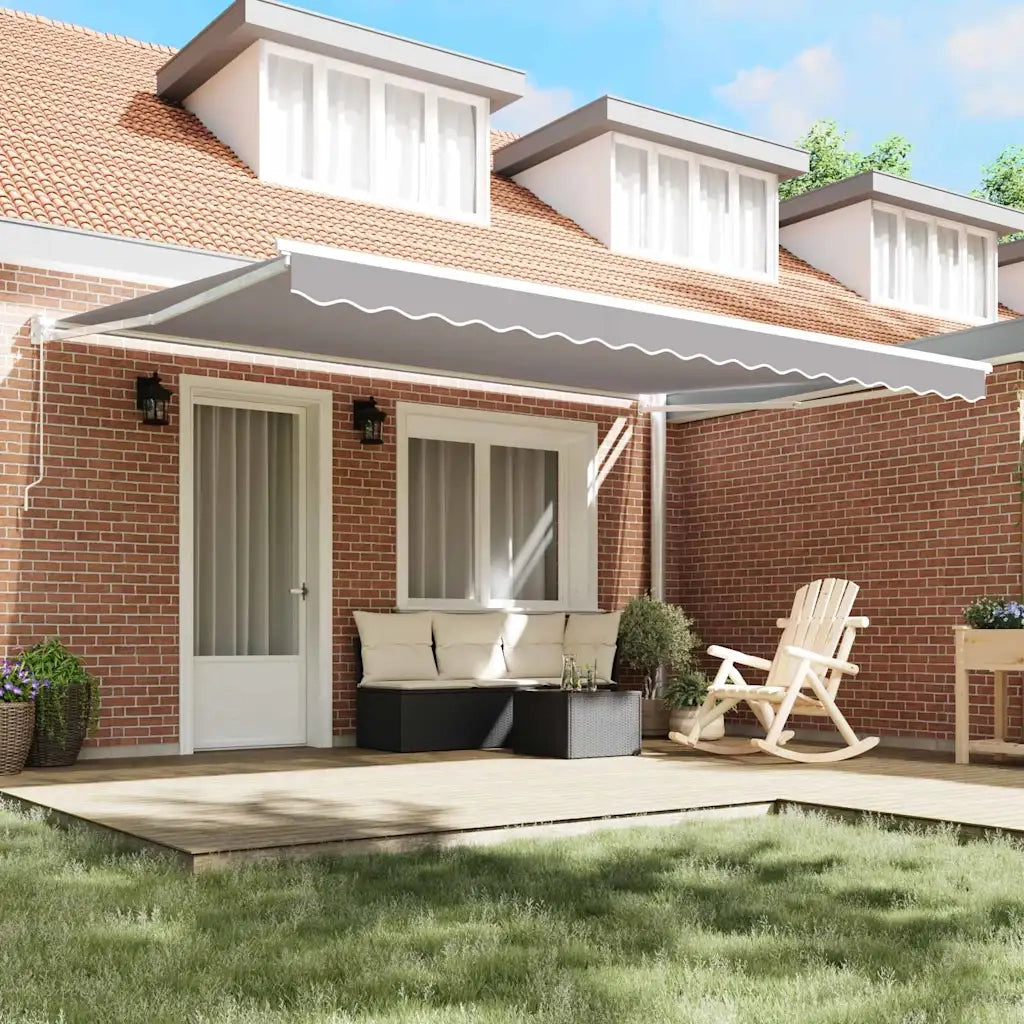 Tenda da Sole-Tenda parasole per balcone Grigio chiaro 450 x 300 x 165 cm 622066
