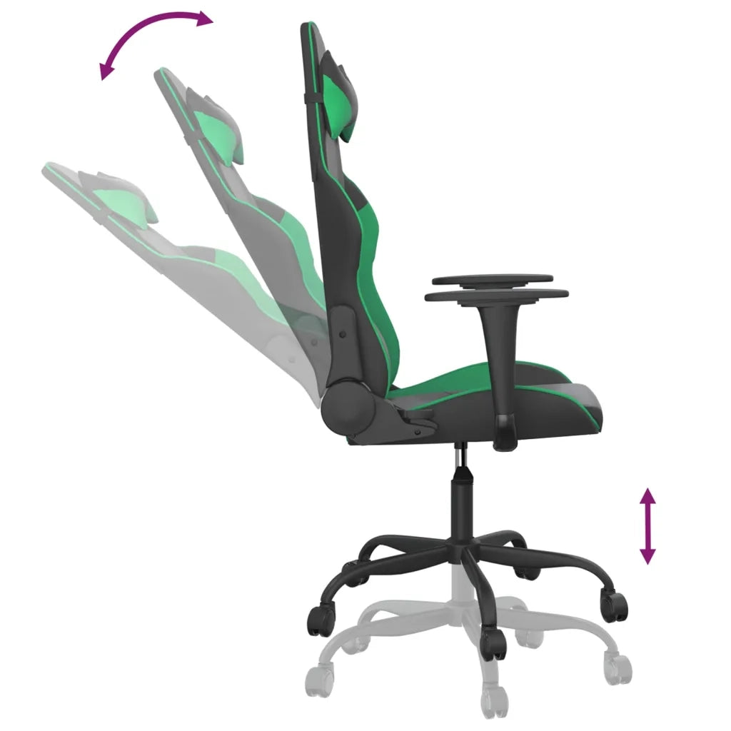 Sedia da Gaming | Sedia da e-sports Nera e Verde in Similpelle