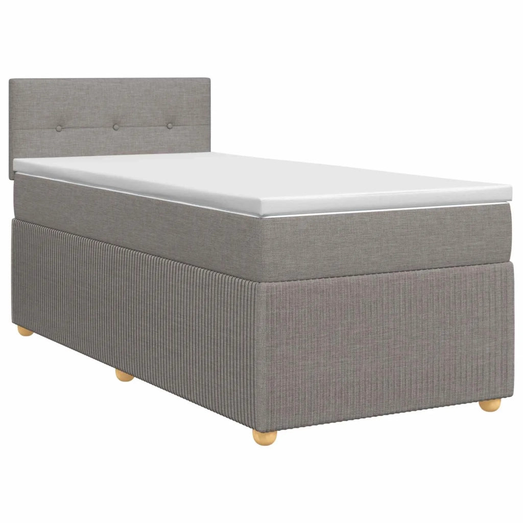 Letto box spring con materasso Tortora 100 x 200 cm Tessuto 3451402