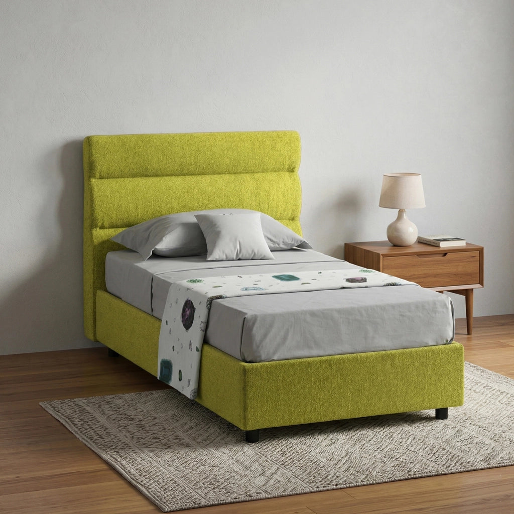 Brenta, Letto Singolo Sfoderabile Made in Italy, Verde