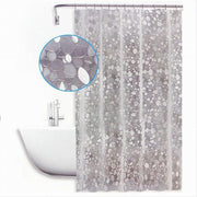 Trade Shop - Tenda Doccia Vasca Antimuffa Impermeabile Bianca Con Sassolini 240 X 200cm 59526 -