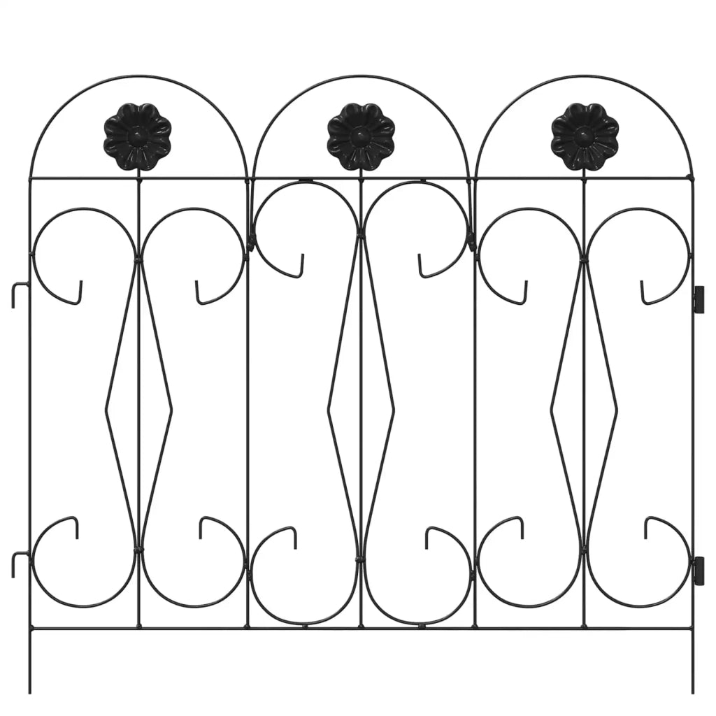 Recinzione per Giardino 5 pcs Nero Acciaio
