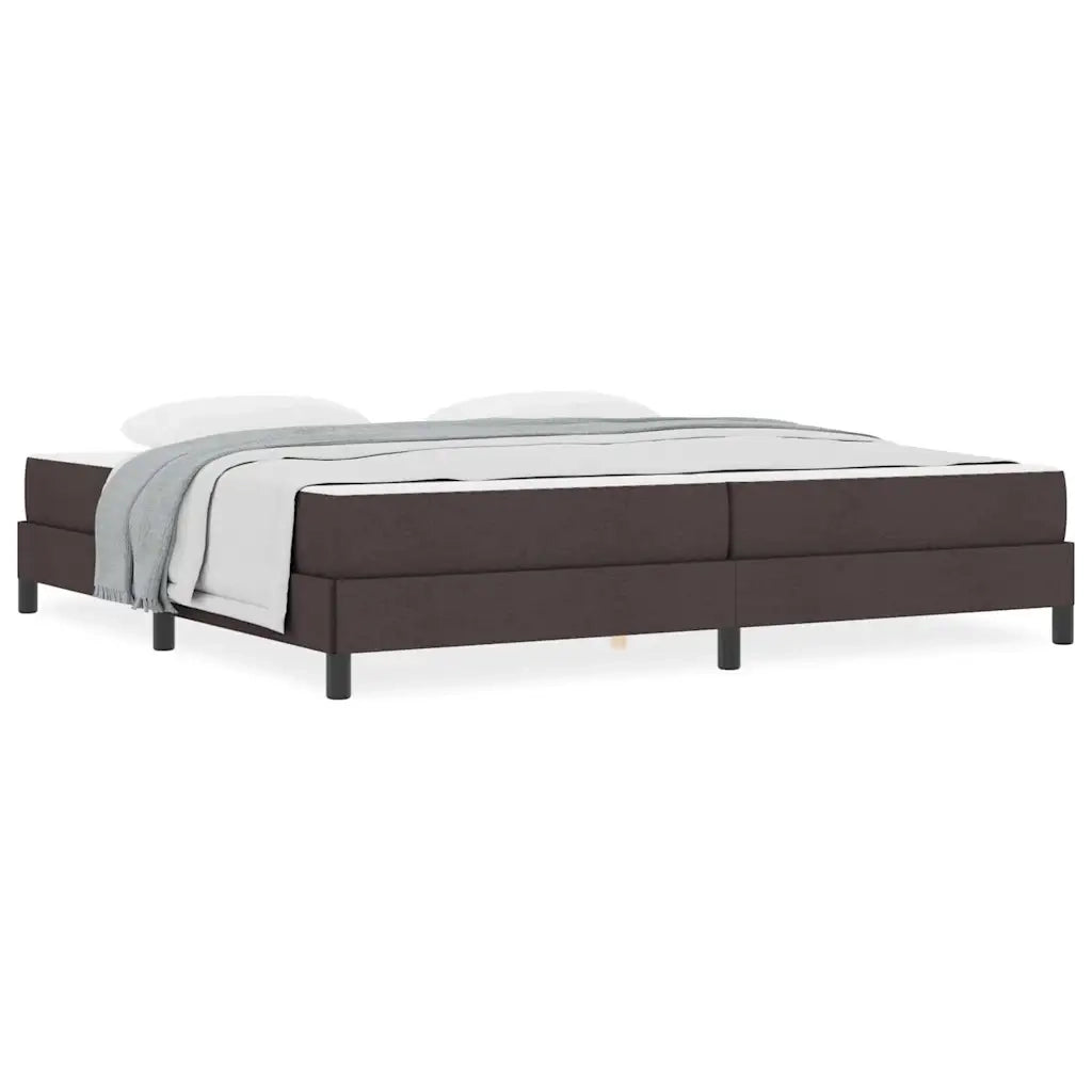 vidaXL Letto a molle con materasso Marrone scuro 200 x 200 cm Tessuto