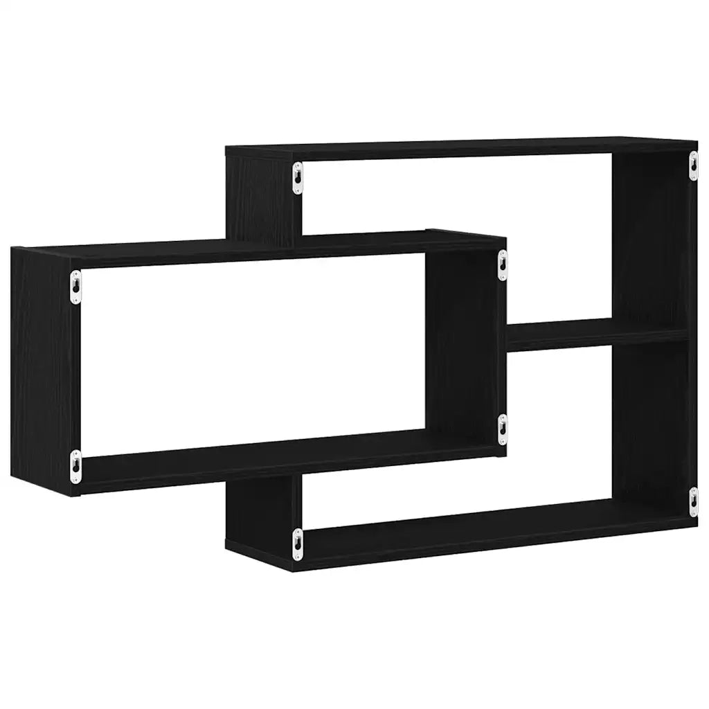 Mensola da parete Rovere Nero 104x20x58,5 cm in Legno Multistrato 862418