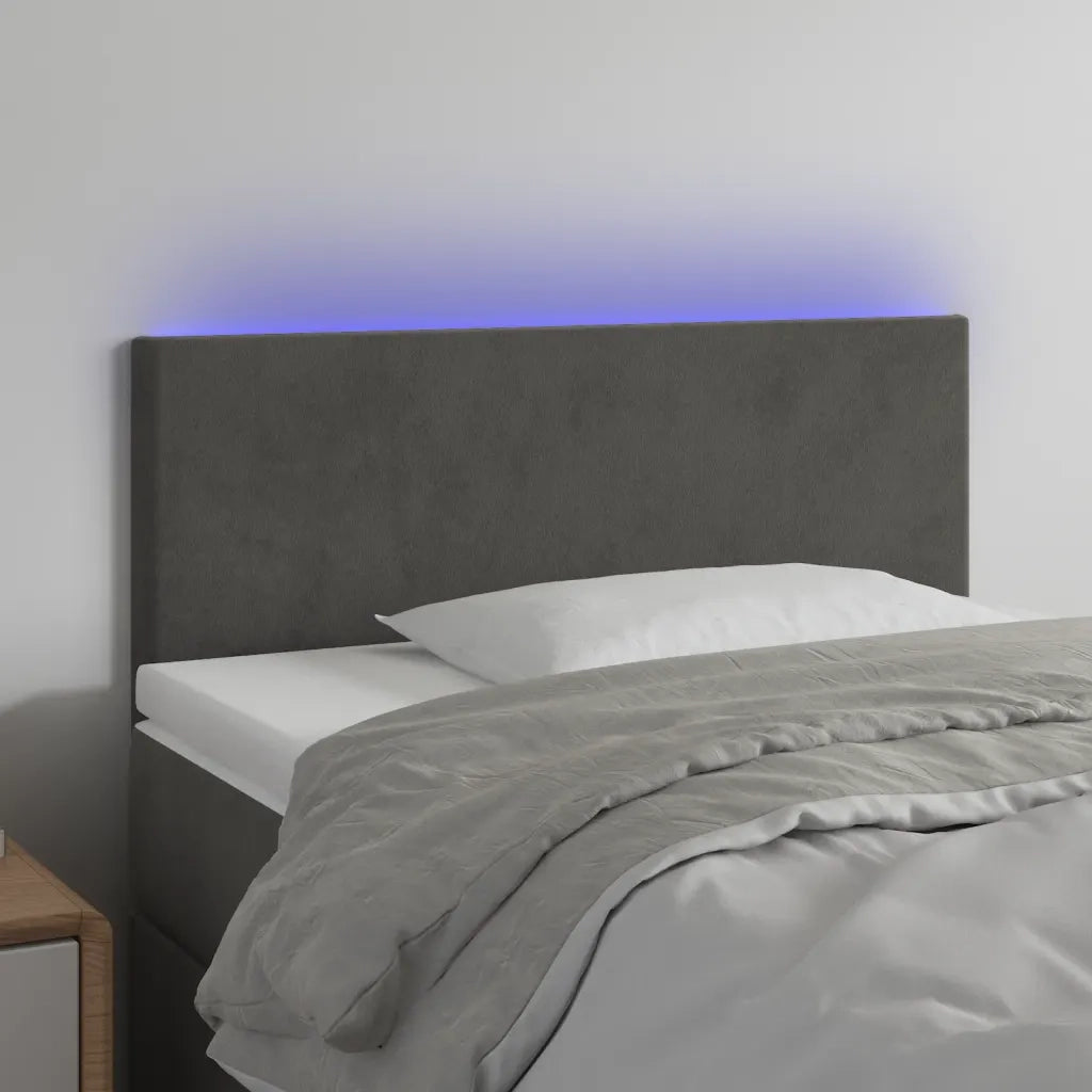 Testiera a LED Grigio Scuro 90x5x78/88 cm in Velluto 3121369