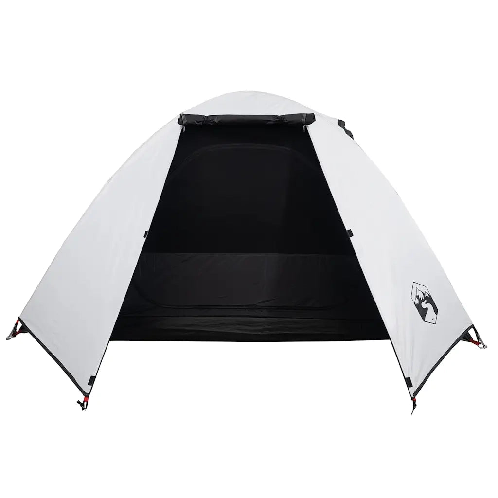 Tenda Campeggio a Cupola 2 Persone Bianca Tessuto Oscurante 94326