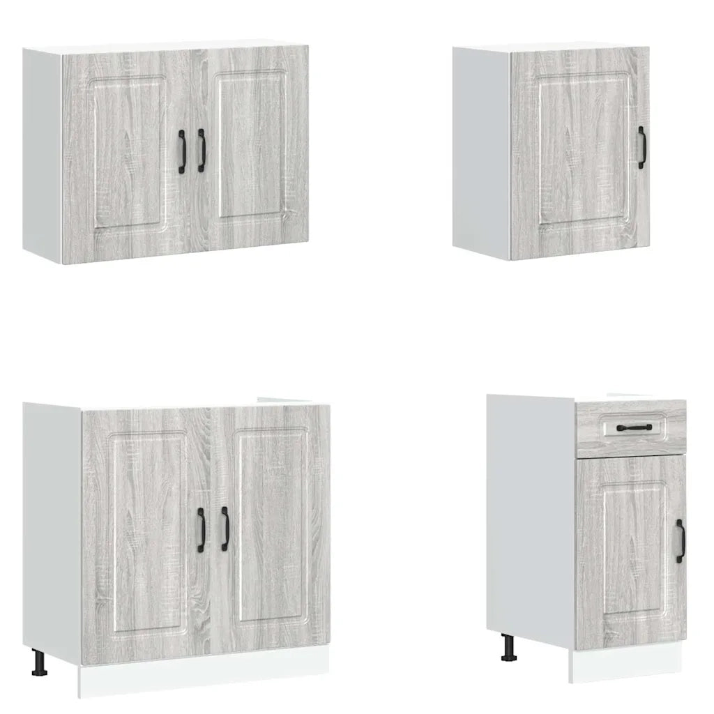 Set Mobili da Cucina 7 pz Kalmar Grigio Sonoma in Truciolato 3314767