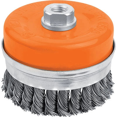 SPAZZOLA ACCIAIO RITORTO A TAZZA + FIL 7702 WOKIN - MM 100 F.M14 770204- 2 pezzi