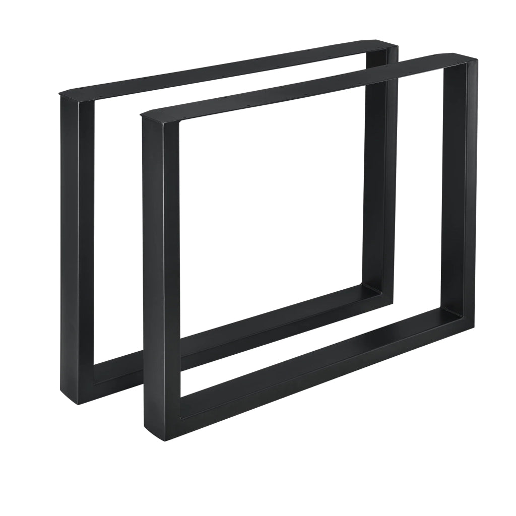Set di 2 gambe rettangolari per tavolo da pranzo in metallo 90 x 72 cm nero 03_0003671
