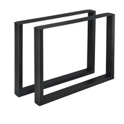 Set di 2 gambe rettangolari per tavolo da pranzo in metallo 90 x 72 cm nero 03_0003671