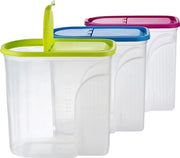 Colazione in Scatola in Acciaio con 3 Contenitori 57 Litri, Set di 3, Colori: Verde, Blu, Rosa