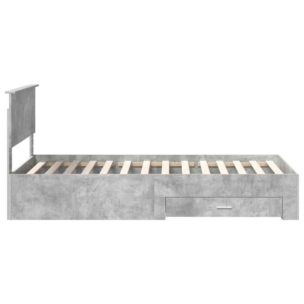 Letto singolo | Letto per adulti | Struttura del letto con testiera Grigio cemento 100 x 200 cm
