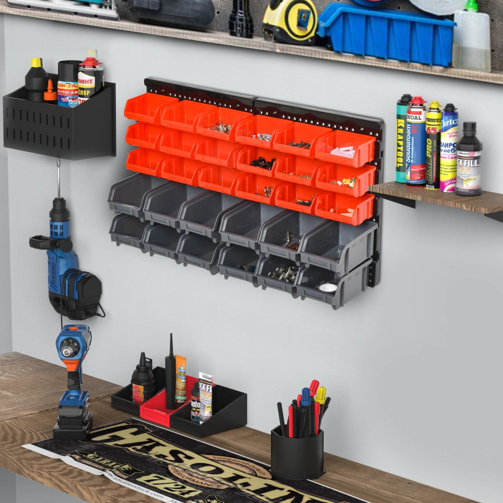 Pannello Portautensile con 30 Contenitori ¨C zephmum ¨C 37.5x18x63cm