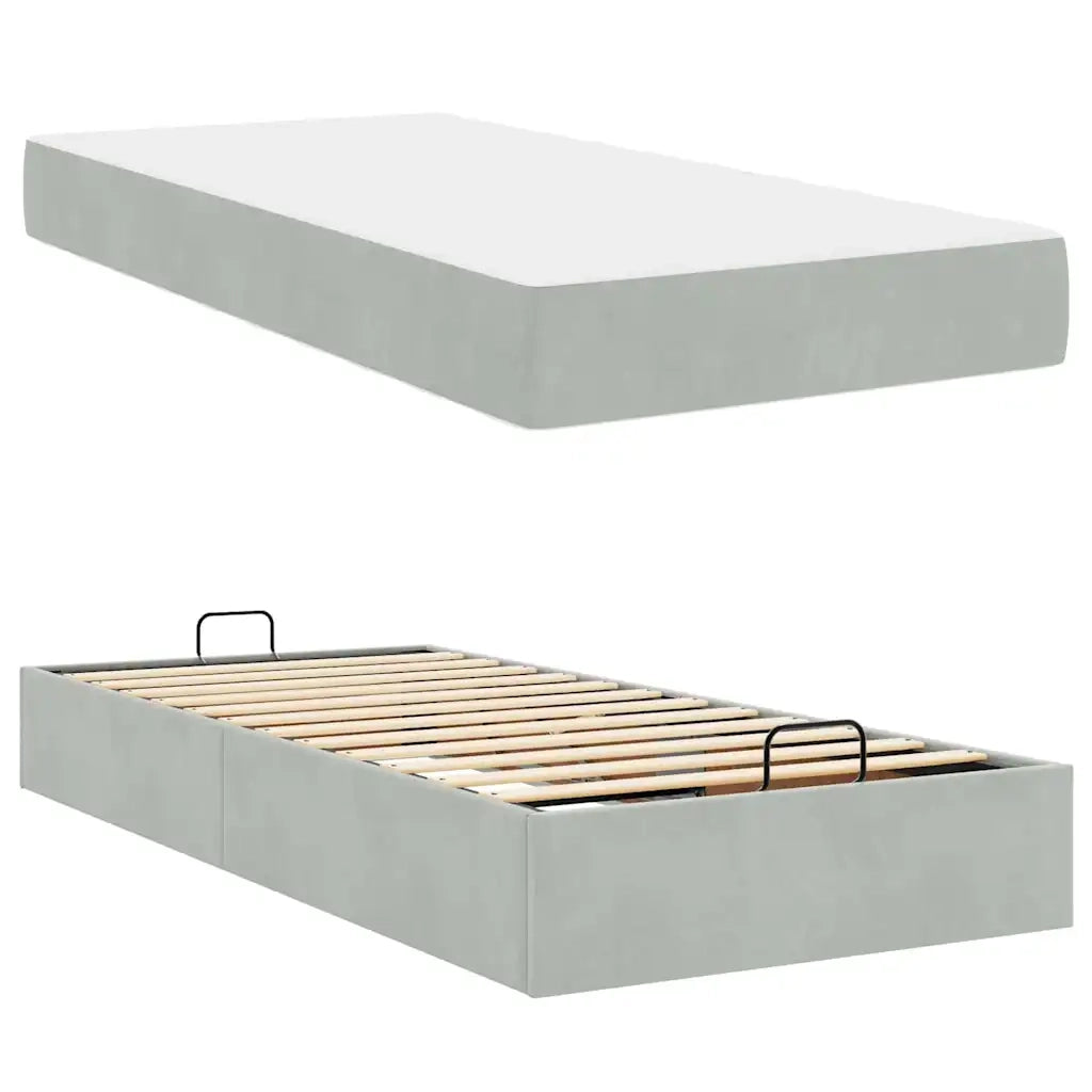 vidaXL Struttura del letto Grigio chiaro 90 x 200 cm Velluto