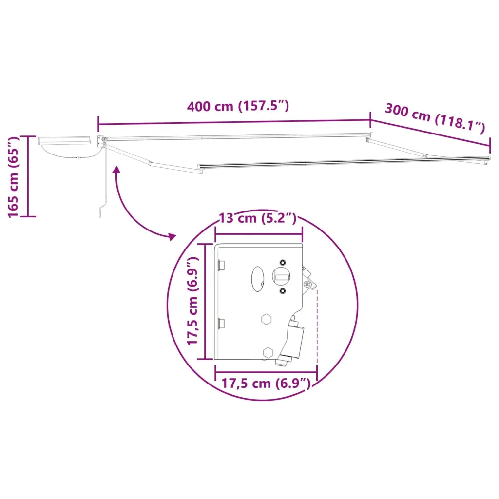Struttura della tenda elettrica retrattile Antracite 4 × 3 m 42024242