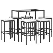 Set bar da giardino da 7 pezzi con cuscini in polyrattan nero 02_0013426