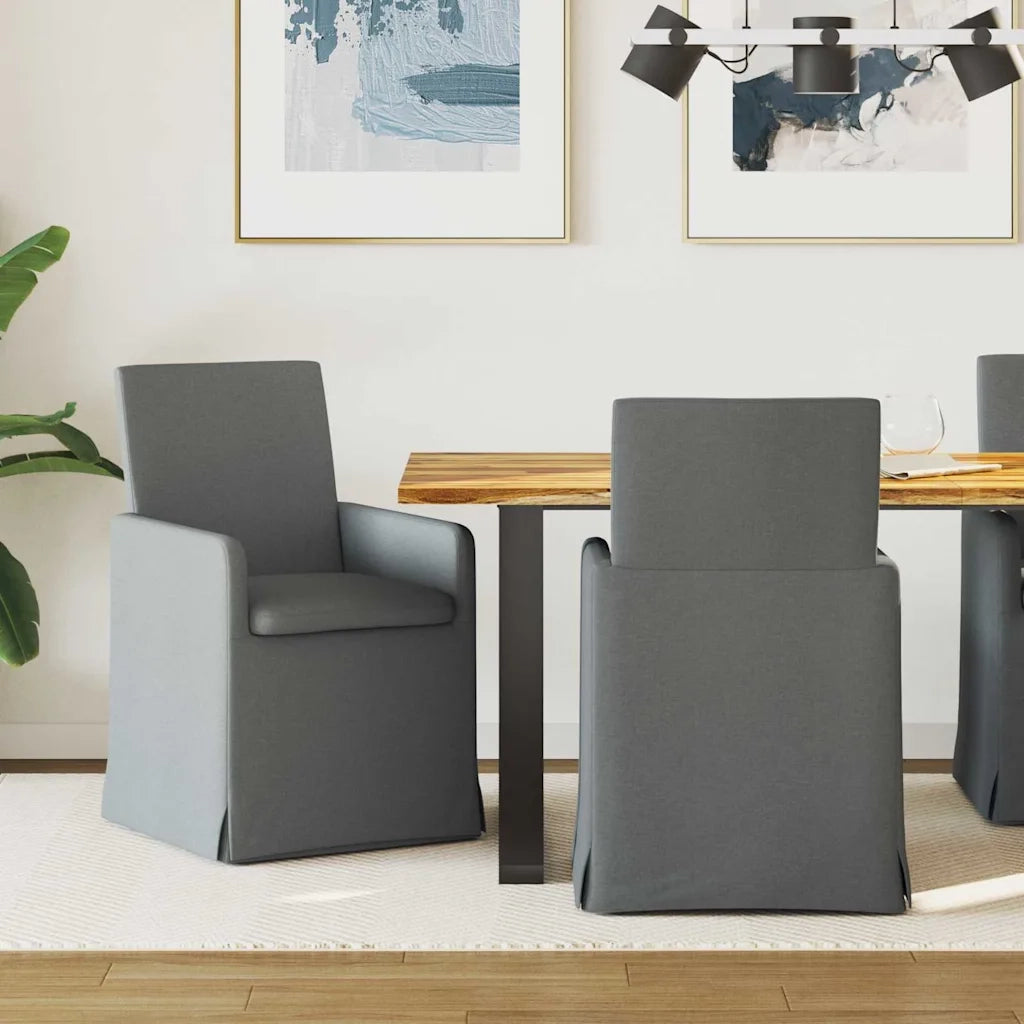 Sedie da pranzo 2 pcs Grigio scuro 57 x 67 x 95 cm Tessuto 42017904