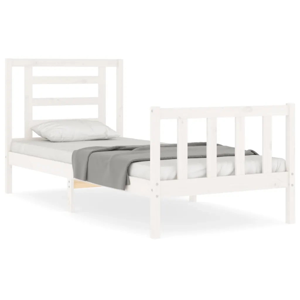 Giroletto senza Materasso Bianco 90x200 cm Legno Massello Pino