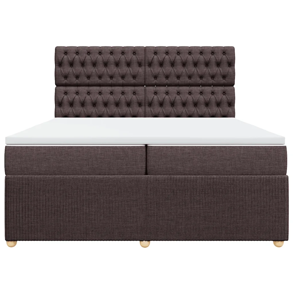 Giroletto a Molle con Materasso Marrone Scuro 200x200cm Tessuto 3292173