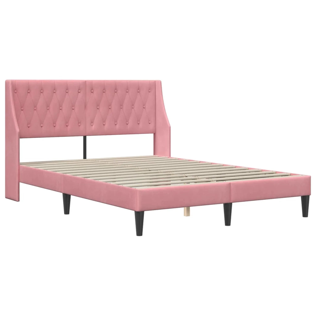 Struttura letto con materasso Rosa 120 x 200 cm Velluto