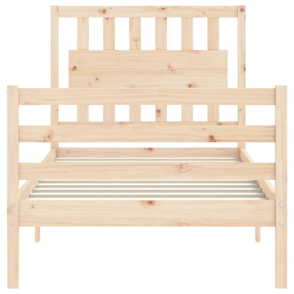 Giroletto con Testiera Single-Struttura Letto in Legno Massello 999229