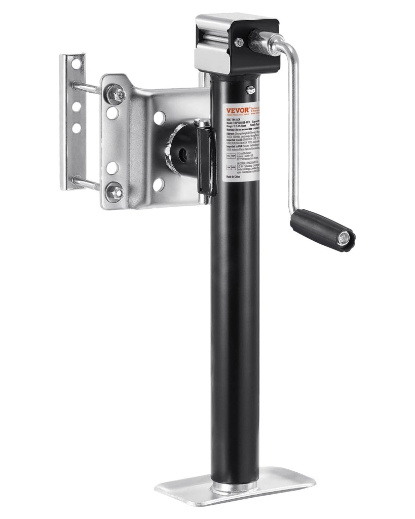 Martinetto per Rimorchio TJBP5002SB-HEX in Acciaio al Carbonio 2267 kg, Cric Girevole Sollevamento 365 mm con Maniglia Ergonomica