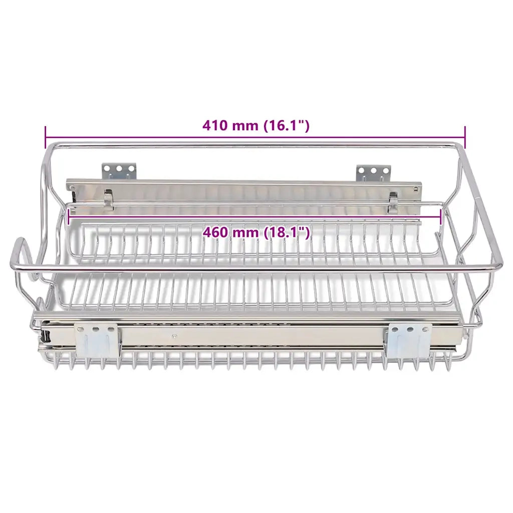 Cestelli a Rete Scorrevoli 2 pz Argento 400 mm 50479
