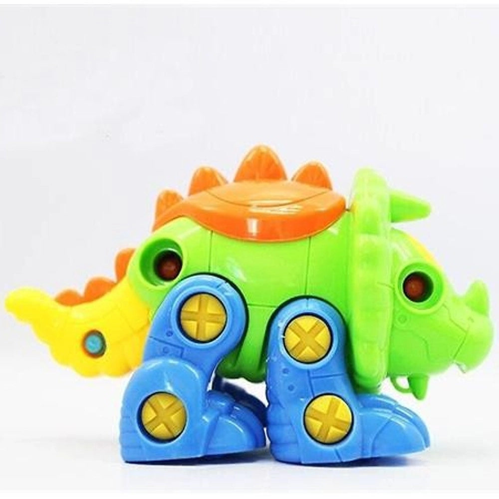 Trade Shop - Dinosauro Triceratopo Smonta E Rimonta Con N.2 Attrezzi Gioco Educativo Bambini -