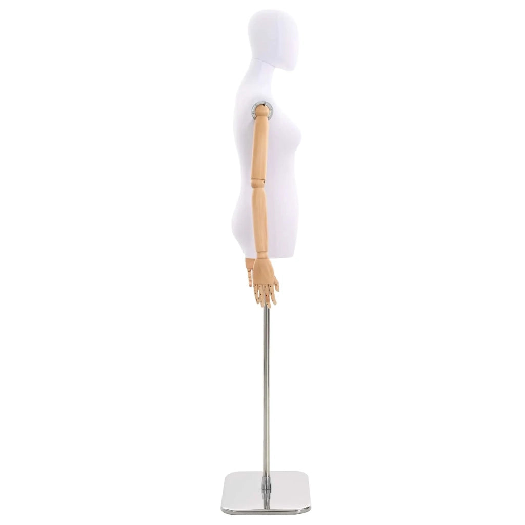 Manichino Regolabile 165-213 cm con Base Femmina PP Bianco 42041699