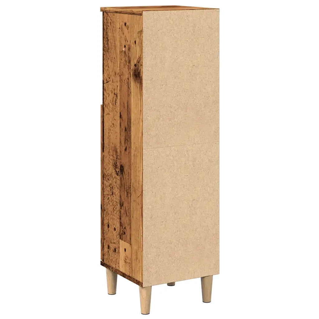 Mobiletto da bagno con vano contenitore 30 x 30 x 100 cm realizzato in legno composito con finitura effetto legno anticato 02_0051036