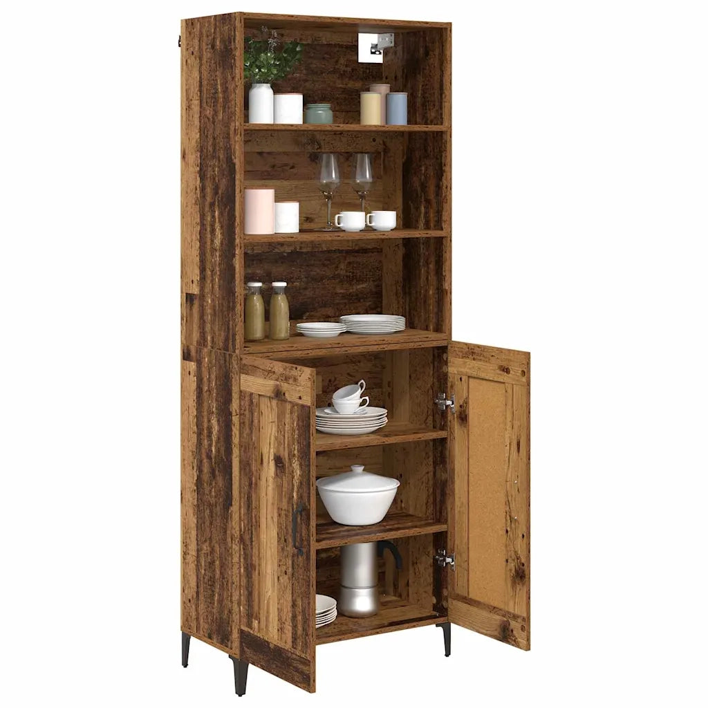 Credenza 2 pz | Madia | Buffet da pranzo | Armadio da pranzo Legno vecchio Legno multistrato
