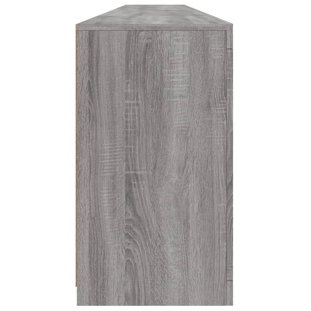 Buffet credenza cassettiera armadio mobile contenitore organizer per cucina soggiorno salotto con luci LED Sonoma 283 x 37 x 67 cm grigio 02_0030070