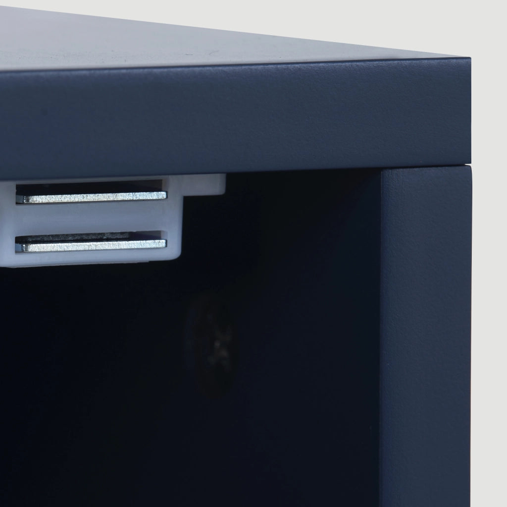 Comodino 35x35x51 cm blu navy in pannello truciolare e metallo con anta