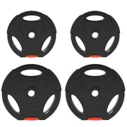 Kit Pesi con 2 Dischi da 10 kg e 2 Dischi da 5 kg in Polipropilene e Sabbia, Ø34x6 cm e Ø27x4.5 cm, Nero