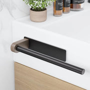 Sostegno per asciugamani senza fori, supporto per asciugamani in alluminio per parete per bagno e cucina, nero opaco